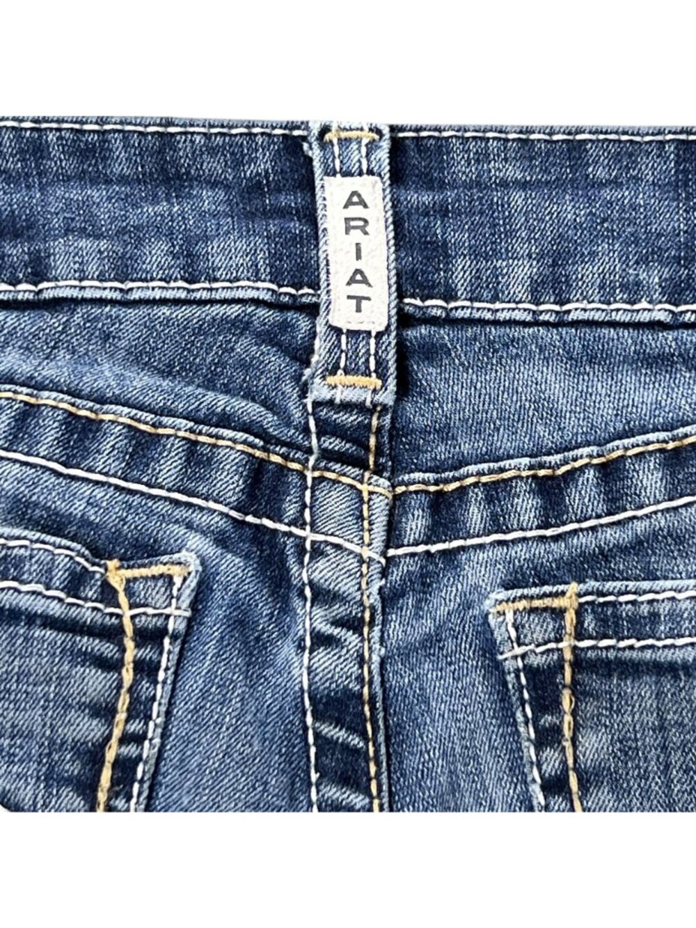 Ariat Womens Mid Rise Bootcut Jeans 27R Denim Stitch Embroidered Pocket Cowgirl - Picture 5 of 16